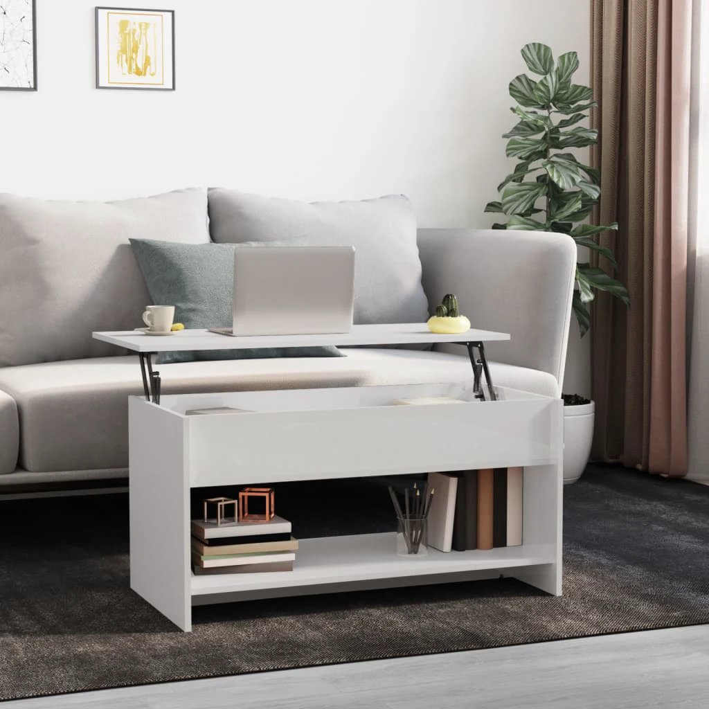 VidaXL Coffee Table 102x50x52.5 cm Engineered Wood Storage Shelf For Living Room by vidaXL