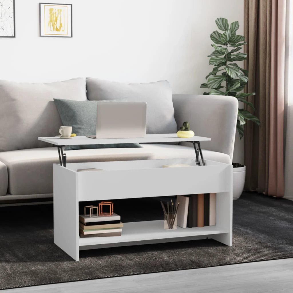 VidaXL Coffee Table 102x50x52.5 cm Engineered Wood Storage Shelf For Living Room by vidaXL