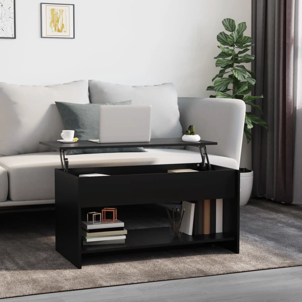 VidaXL Coffee Table 102x50x52.5 cm Engineered Wood Storage Shelf For Living Room by vidaXL
