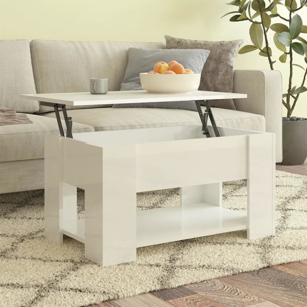 VidaXL Coffee Table Smoked Oak 79x49x41 cm Engineered Wood Lift Top Storage For Living Room by vidaXL