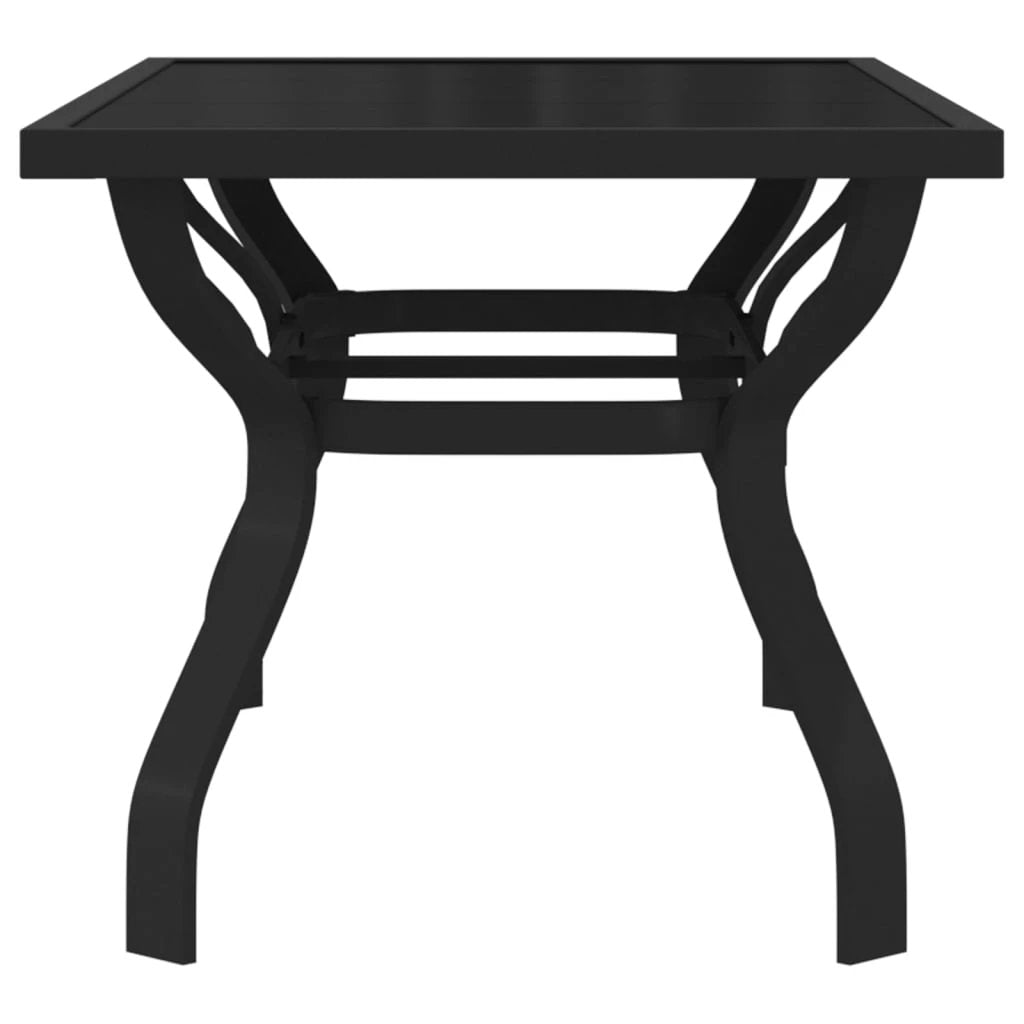 vidaXL Garden Table Black 140x70x70 cm Steel and Glass by vidaXL