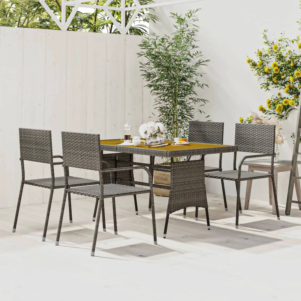 VidaXL 5Pc Outdoor Dining Poly Rattan Waterproof by vidaXL