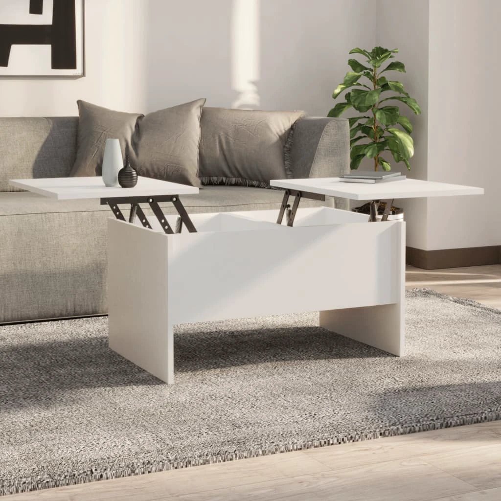 vidaXL VidaXL Coffee Table 80x50x42.5 Cm Smoked Oak Lift Top Storage Engineered Wood Living Room Decor - Coffee Table
