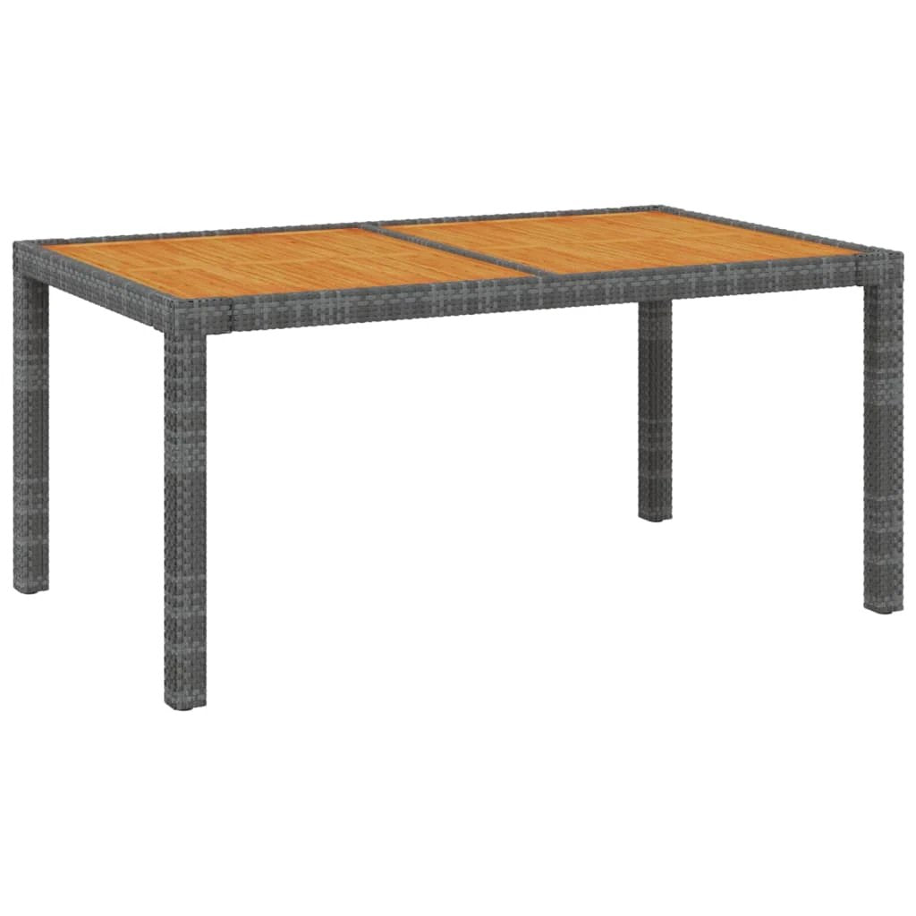 vidaXL Garden Table 90x90x75 cm Poly Rattan and Acacia Wood Black by vidaXL