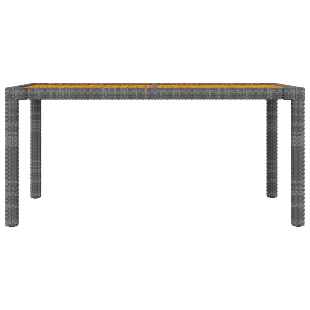 vidaXL Garden Table 90x90x75 cm Poly Rattan and Acacia Wood Black by vidaXL