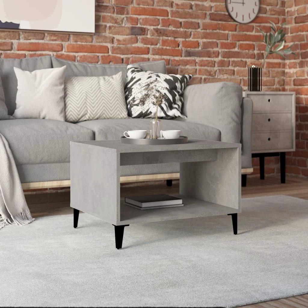 vidaXL VidaXL Coffee Table 60x50x40 Cm Smoked Oak Finish Engineered Wood For Modern Living Rooms - Coffee Table