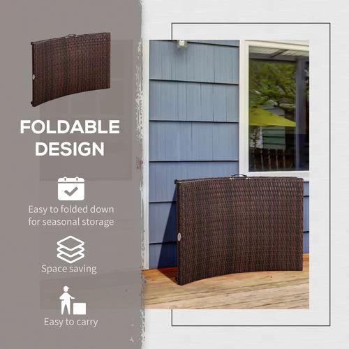 Outsunny Outsunny Folding Rattan Sun Lounger, 53H cm - Sun Lounger