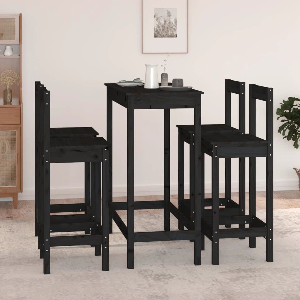 vidaXL vidaXL 5 Piece Bar Set Honey Brown Solid Wood Pine - Dining Set