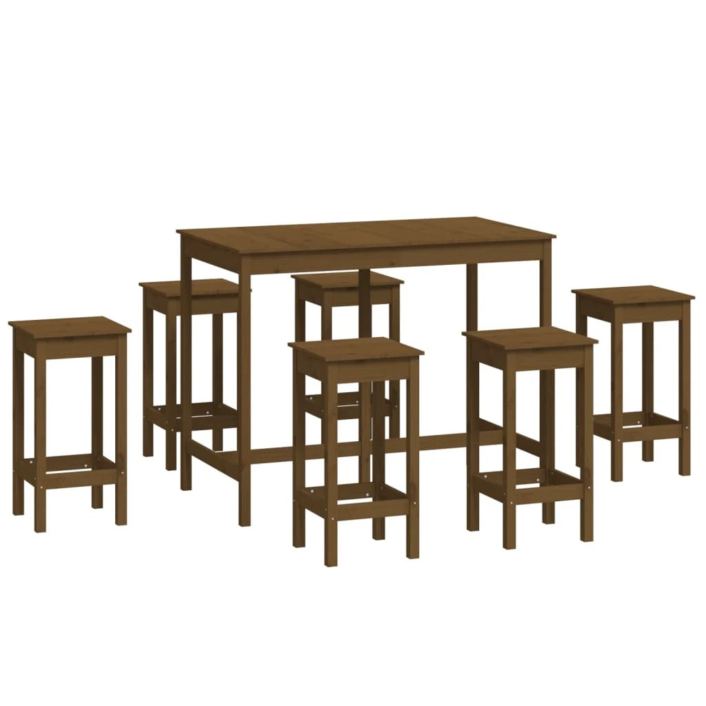 vidaXL vidaXL 7 Piece Bar Set Solid Wood Pine - Dining Set