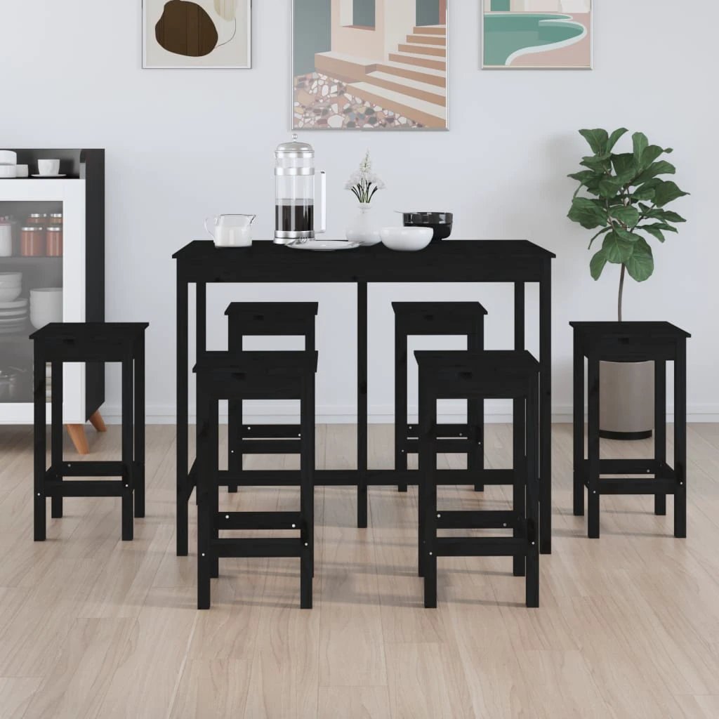 vidaXL 7 Piece Bar Set Solid Wood Pine by vidaXL