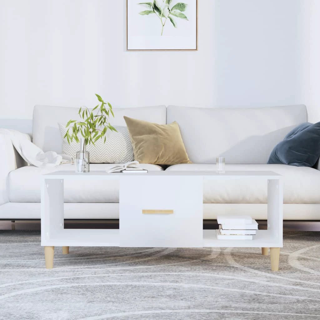 vidaXL VidaXL Premium Coffee Table 102x50x40 cm Smoked Oak Engineered Wood for Living Room - Coffee Table