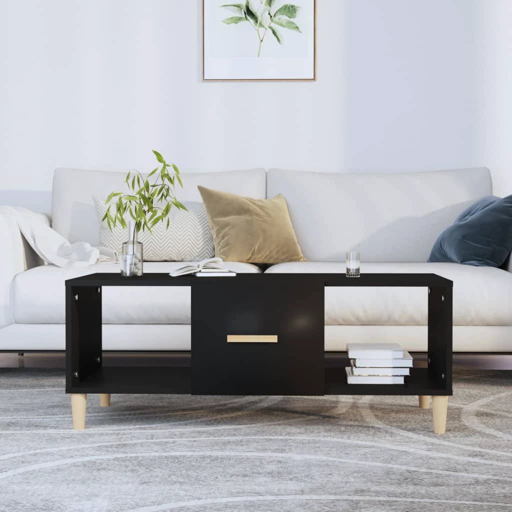 vidaXL VidaXL Premium Coffee Table 102x50x40 cm Smoked Oak Engineered Wood for Living Room - Coffee Table