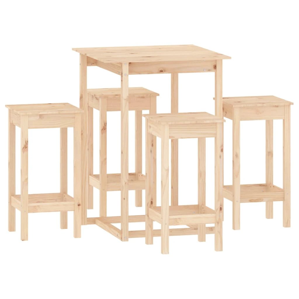 vidaXL 5 Piece Bar Set Solid Wood Pine by vidaXL