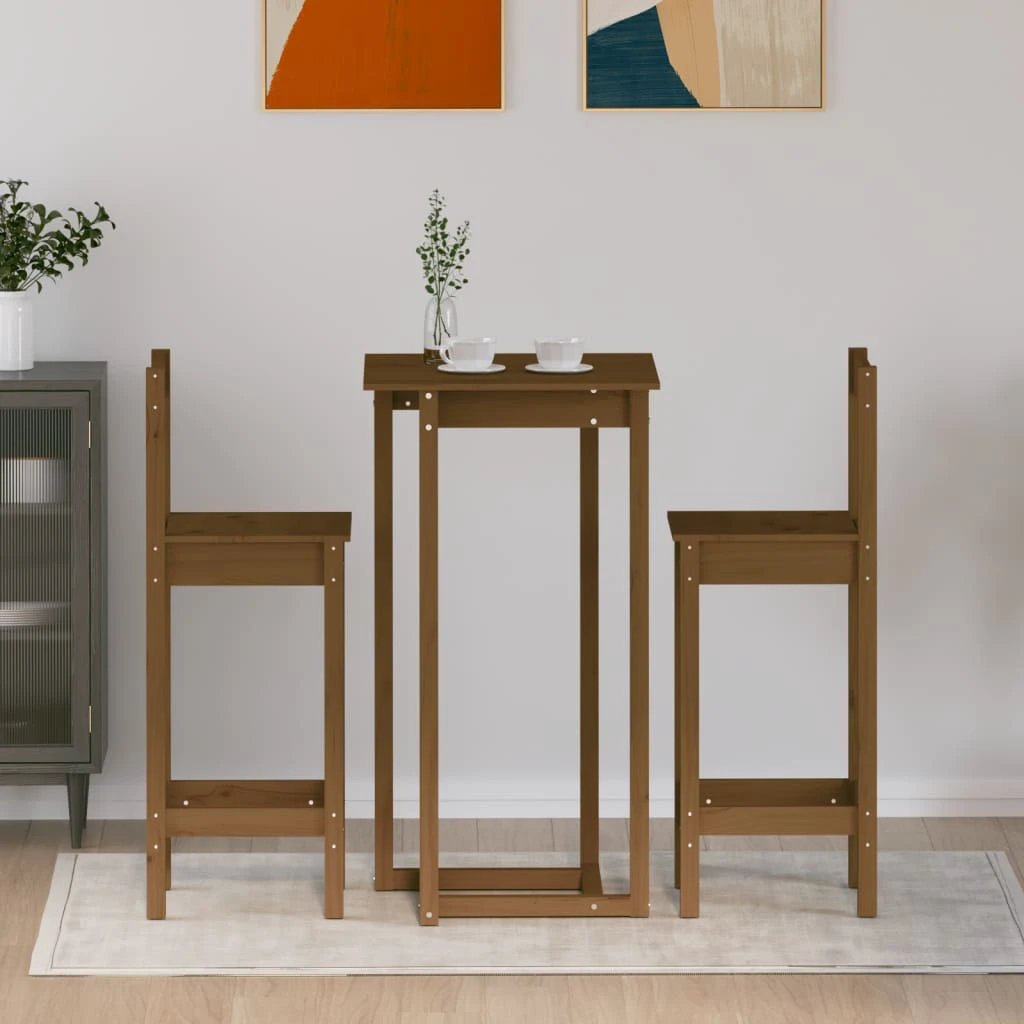 vidaXL vidaXL 3 Piece Bar Set Solid Wood Pine - Dining Set