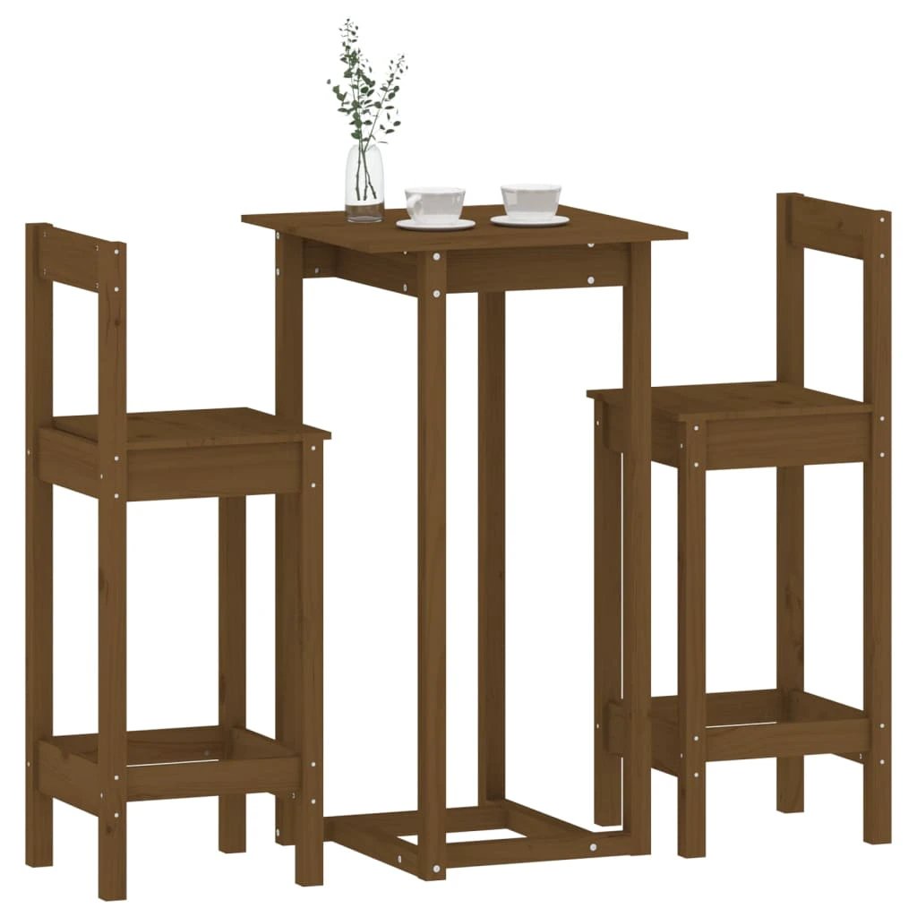 vidaXL vidaXL 3 Piece Bar Set Solid Wood Pine - Dining Set