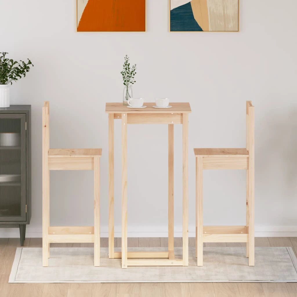 vidaXL vidaXL 3 Piece Bar Set Solid Wood Pine - Dining Set