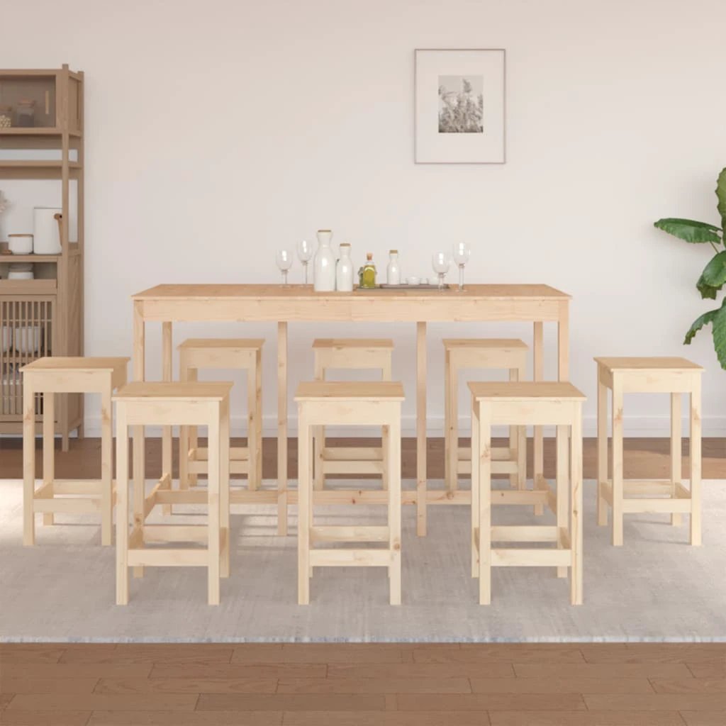 vidaXL 9 Piece Bar Set Solid Wood Pine by vidaXL