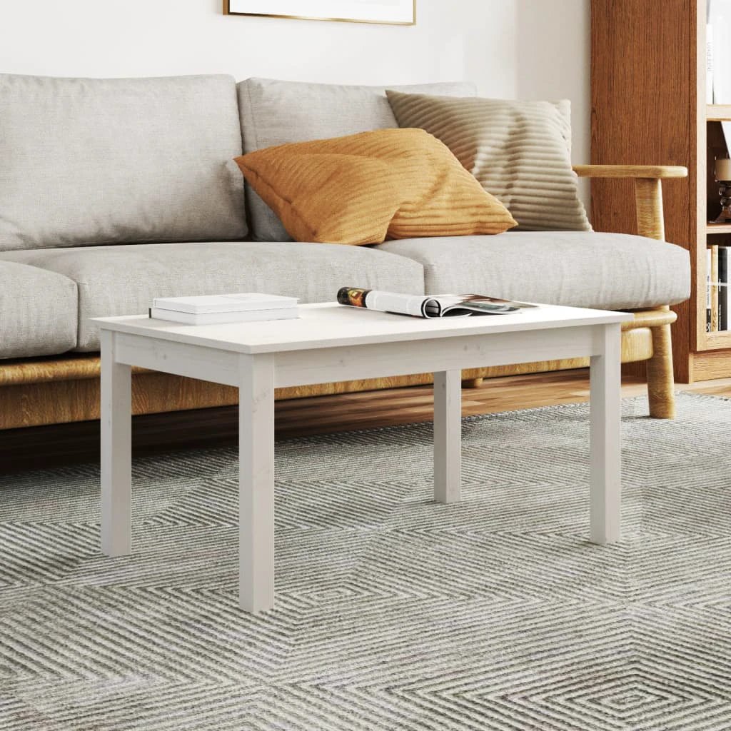 vidaXL Coffee Table 80x50x40 Cm Solid Pine Wood With Rustic Wax Finish And Sturdy Frame Living Room Decor by vidaXL