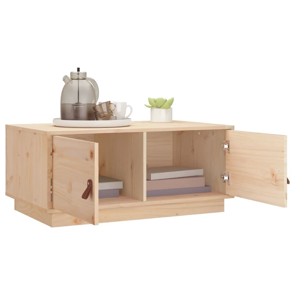 Rustic Solid Pine Wood Coffee Table 80x50x35 cm With Natural Knots And Grain For Stylish Living Rooms by vidaXL