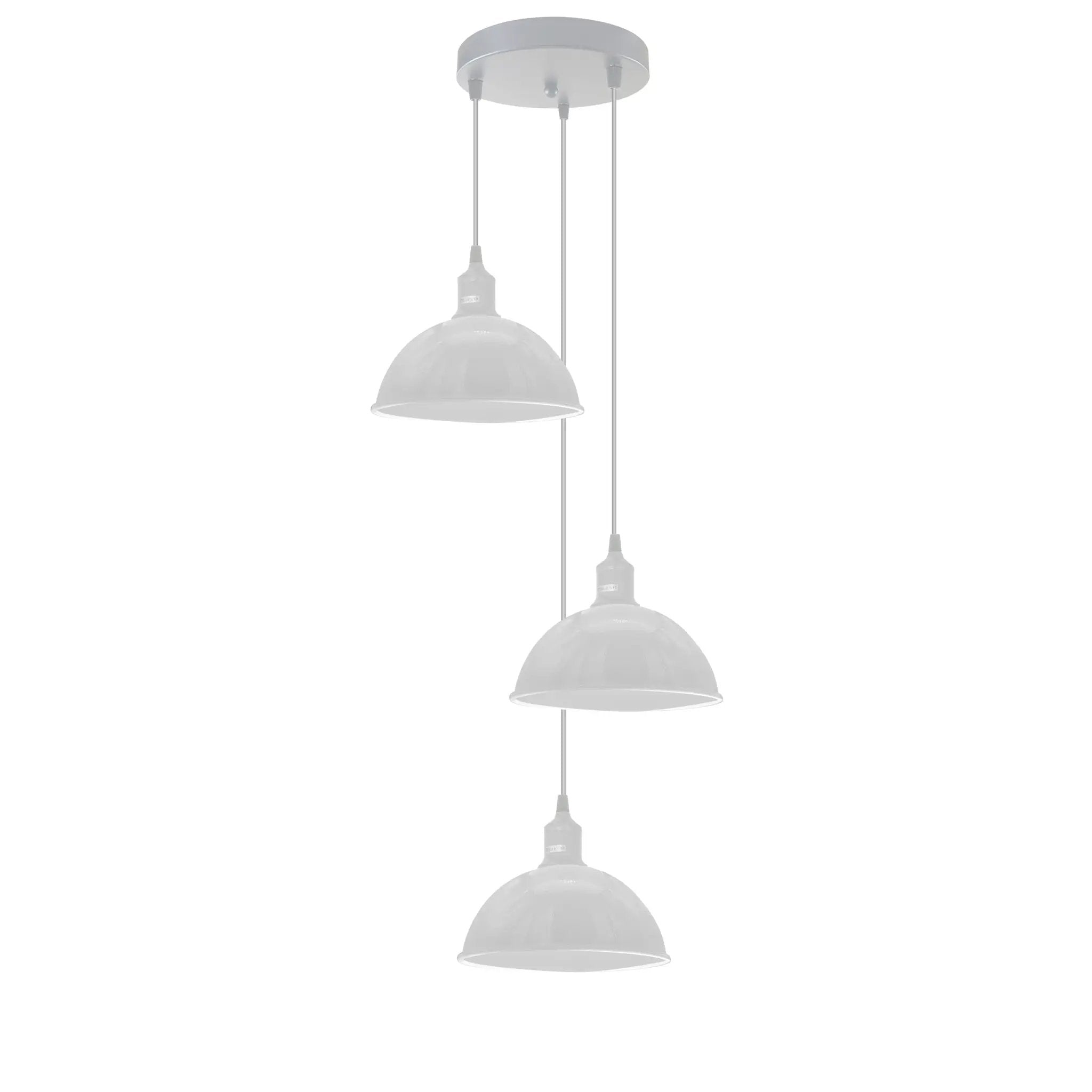 Ledsone Vintage Industrial Round Three Outlet 21cm Pendant Retro Ceiling Light E27Edison - Pendant Lights