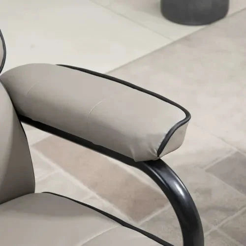 Faux Leather Recliner Chair w/ Ottoman, 135 Adjustable Backrest & Thick Padding - Recliner