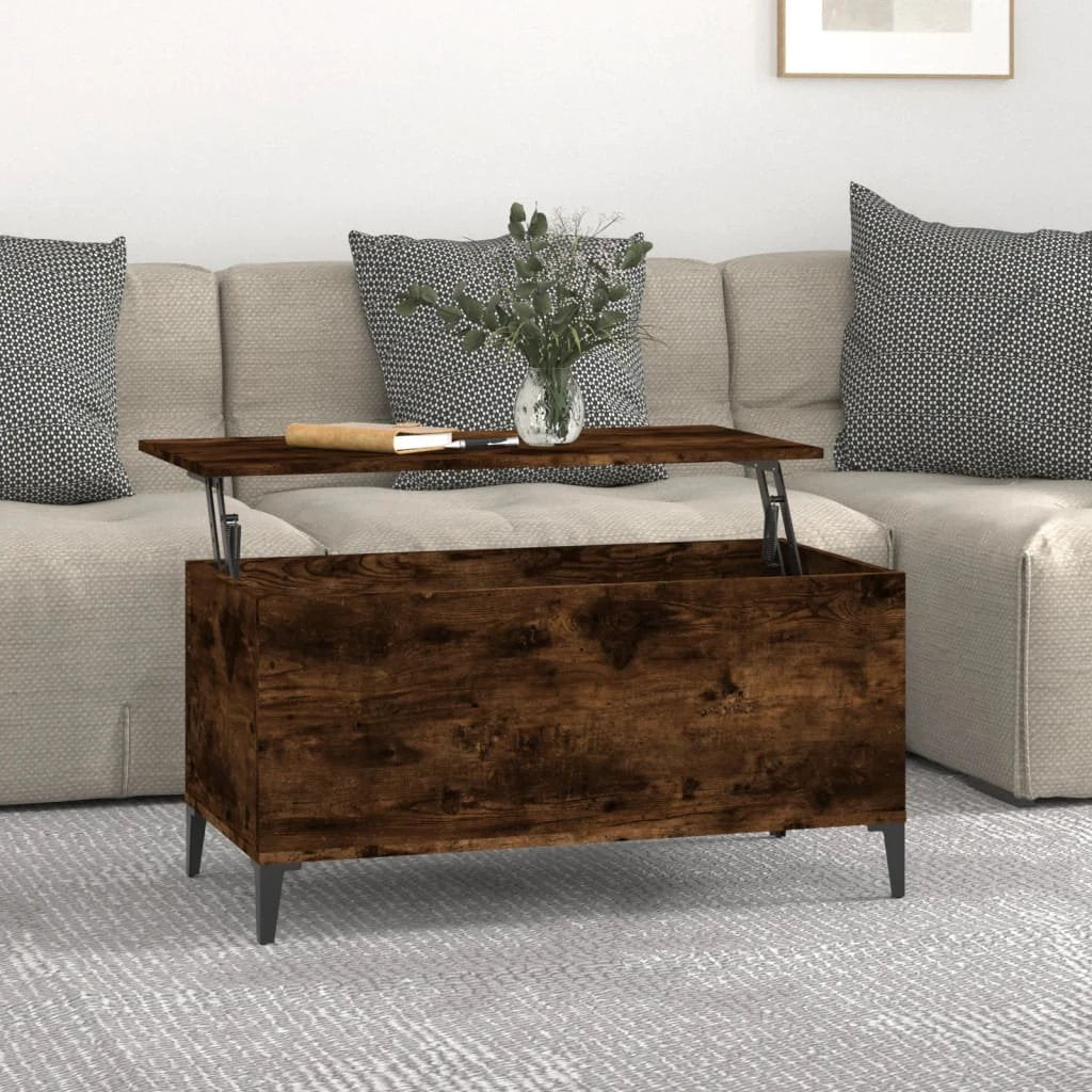 vidaXL vidaXL Lift Top Coffee Table White 60x44.5x45 cm Engineered Wood With Storage For Living Rooms - Coffee Table