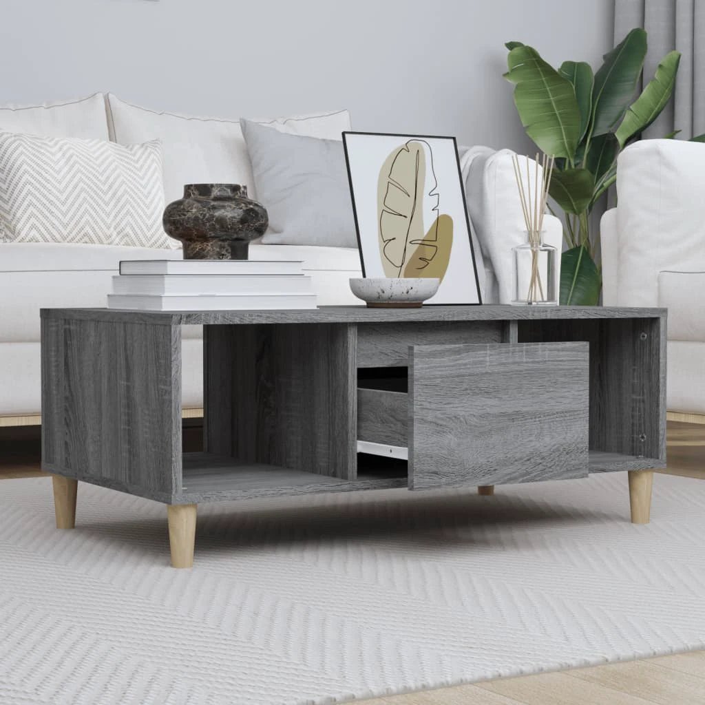 vidaXL VidaXL Coffee Table 90x50x36.5 cm Engineered Wood With Storage For Modern Living Room - Coffee Table