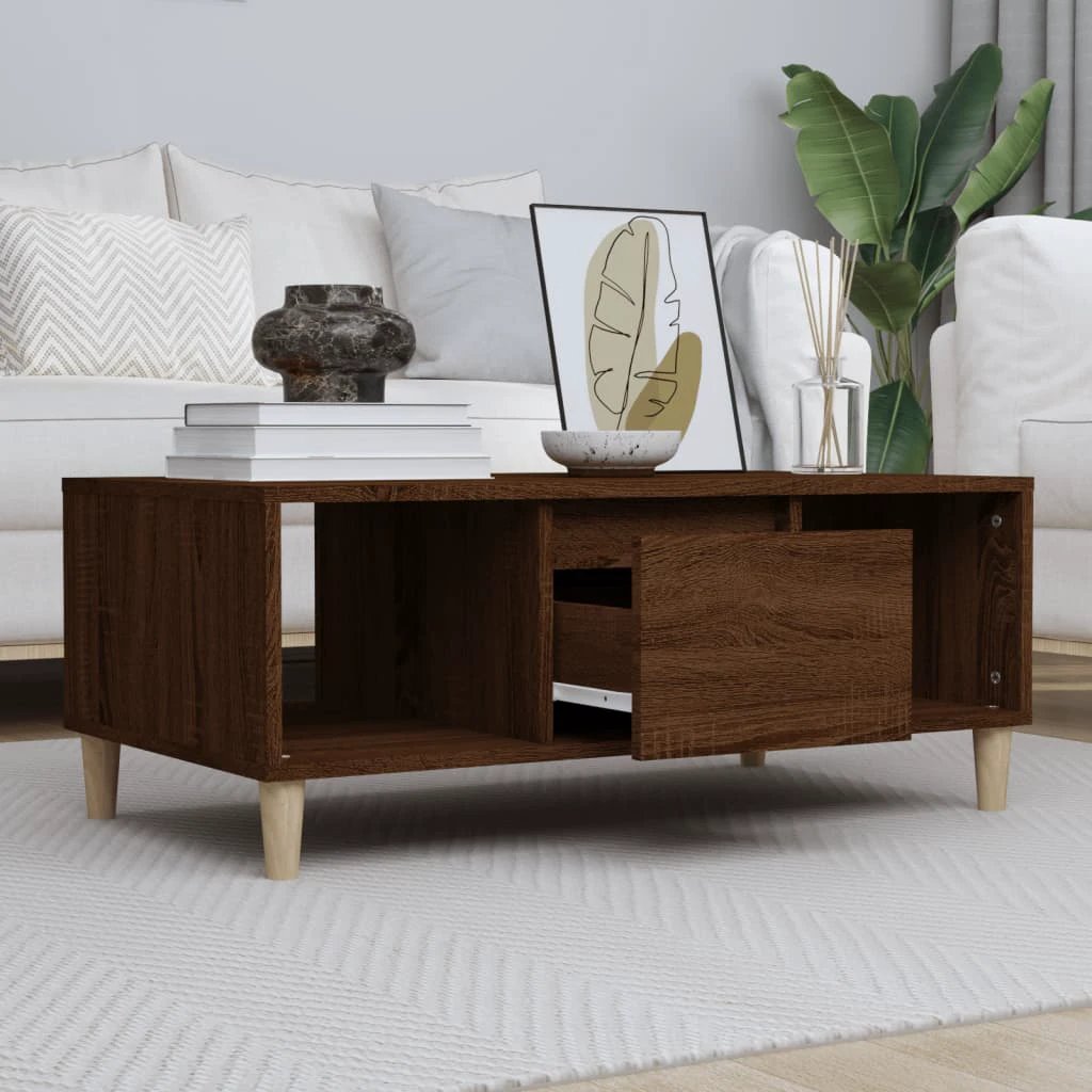 VidaXL Coffee Table 90x50x36.5 cm Engineered Wood With Storage For Modern Living Room by vidaXL