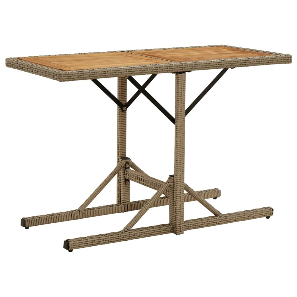 vidaXL vidaXL Garden Table Black 110x53x72 cm Glass and Poly Rattan - Garden Table