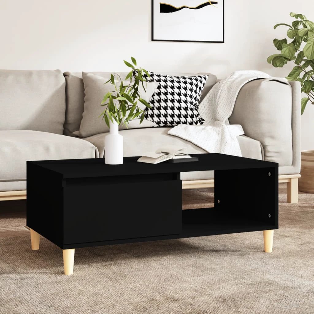 vidaXL vidaXL Coffee Table 90x50x36.5 cm Engineered Wood With Drawer And Open Shelf For Modern Living Rooms - Coffee Table