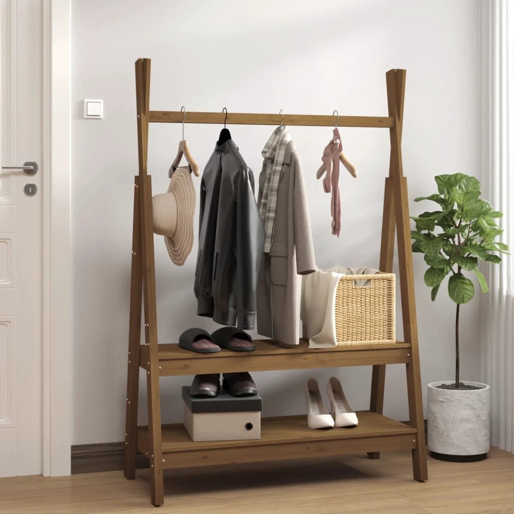 vidaXL VidaXL Clothes Rack 100x45.5x150 cm Solid Pine Home - Wardrobe
