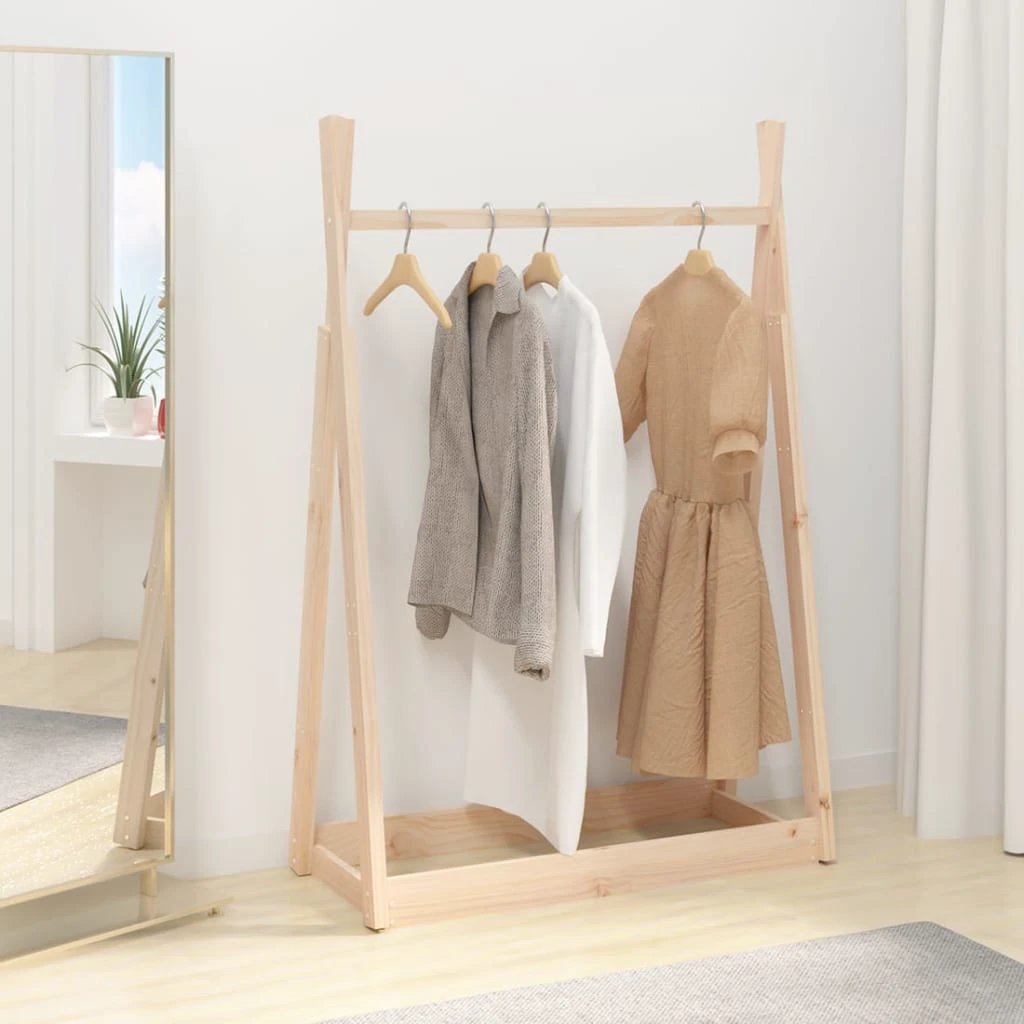 VidaXL Clothes Rack 100x45x150 Cm Solid Pine Wood Sturdy Frame For Closet Organization by vidaXL