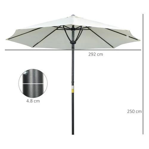 Outsunny Outdoor Market Table Parasol Umbrella Sun Shade with 8 Ribs, Cream by Outsunny