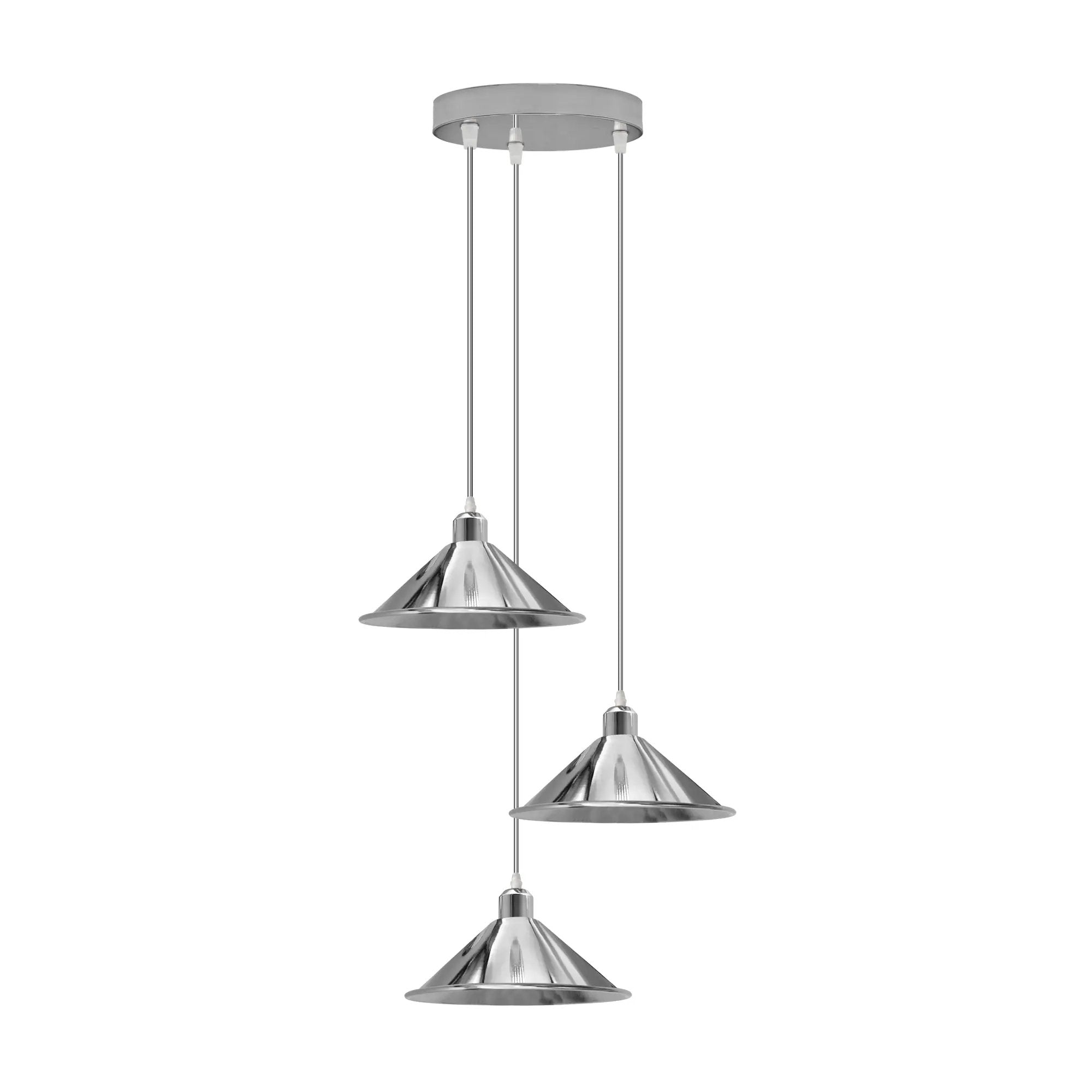 LEDSONE 3 Head Round Base Industrial Vintage Ceiling Pendant Light Shade Hanging Lamp Lights - Pendant Lights