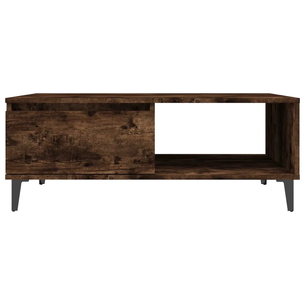 VidaXL Coffee Table 90x60x35 Cm Smoked Oak Engineered Wood For Living Room With Storage Shelf by vidaXL
