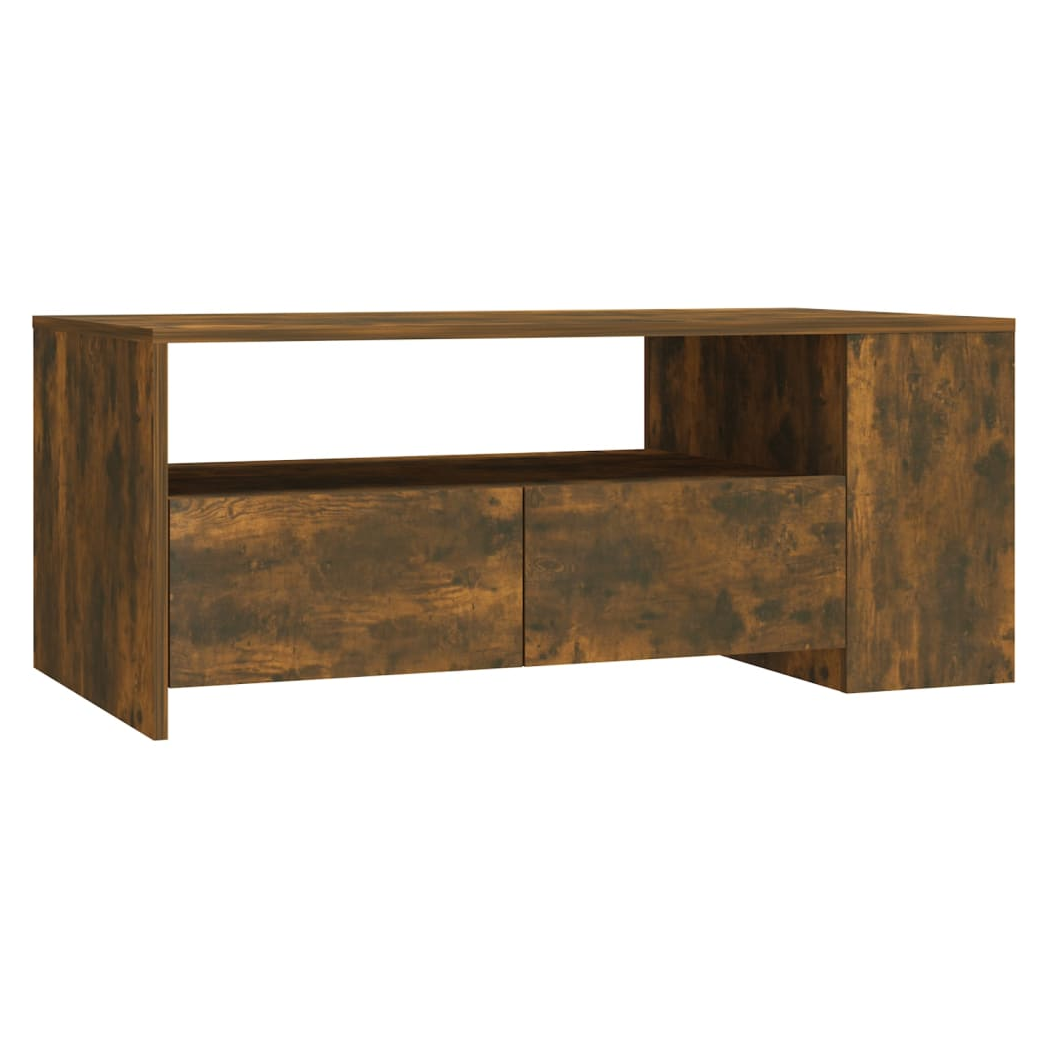 vidaXL VidaXL Coffee Table 102x55x42 cm Smoked Oak Engineered Wood With Storage Drawers For Living Rooms - Coffee Table
