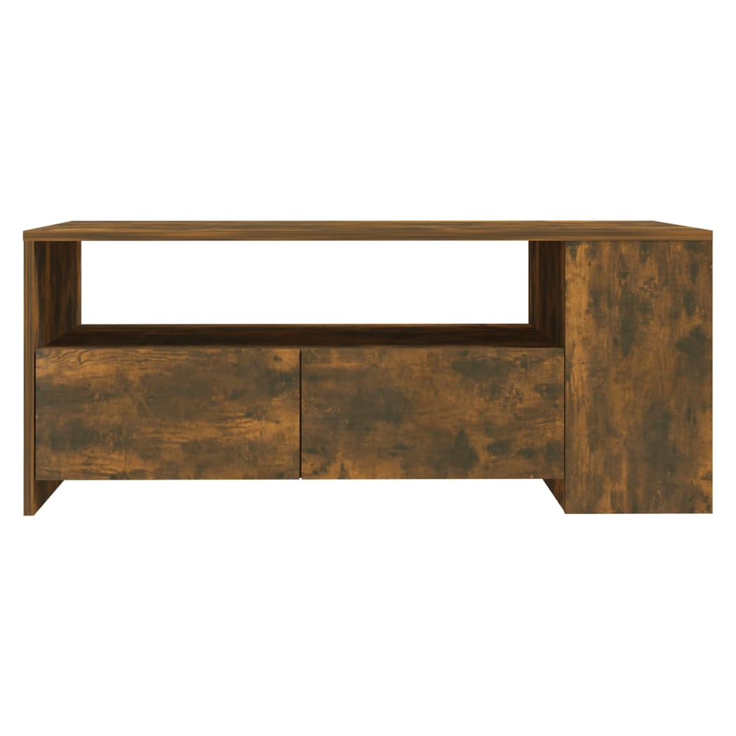 vidaXL VidaXL Coffee Table 102x55x42 cm Smoked Oak Engineered Wood With Storage Drawers For Living Rooms - Coffee Table