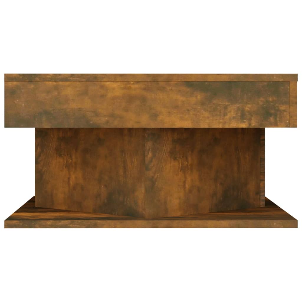 VidaXL Coffee Table 57x57x30 Cm Smoked Oak Engineered Wood With Moisture Resistant Finish Living Room Decor by vidaXL