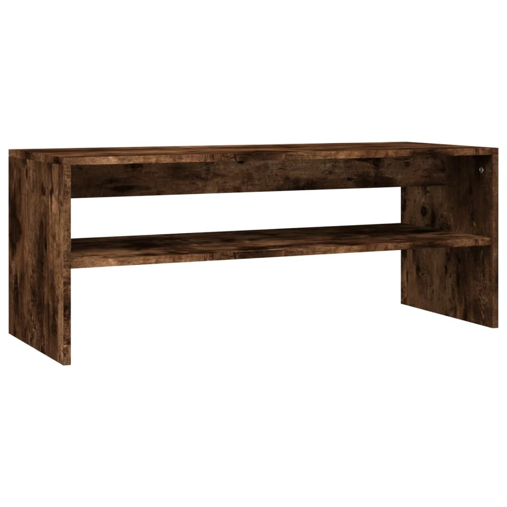 VidaXL Coffee Table 100x40x40 cm Smoked Oak Engineered Wood With Open Shelf Living Room by vidaXL