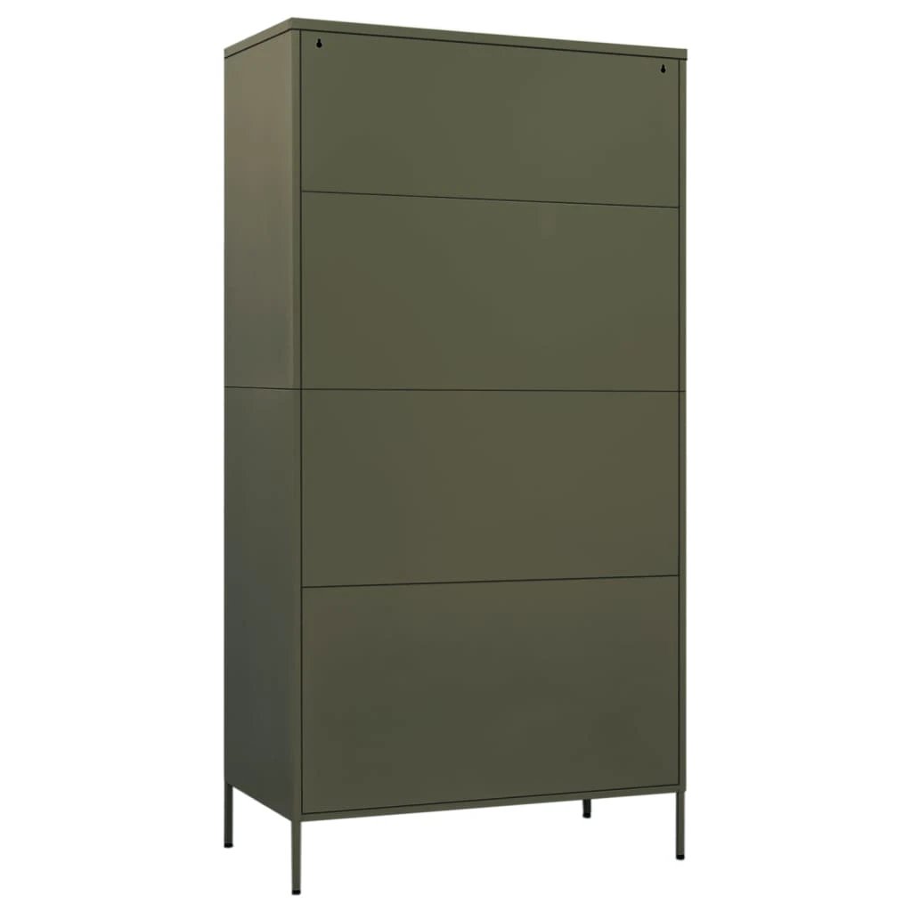 vidaXL Wardrobe Olive Green 90x50x180 cm Steel by vidaXL