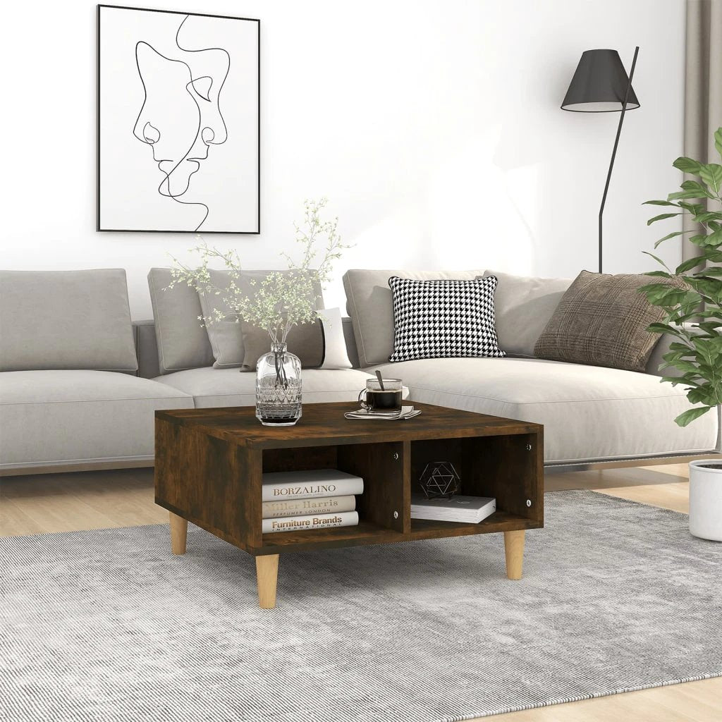 vidaXL VidaXL Coffee Table 60x60x30 cm Smoked Oak Living Room - Coffee Table