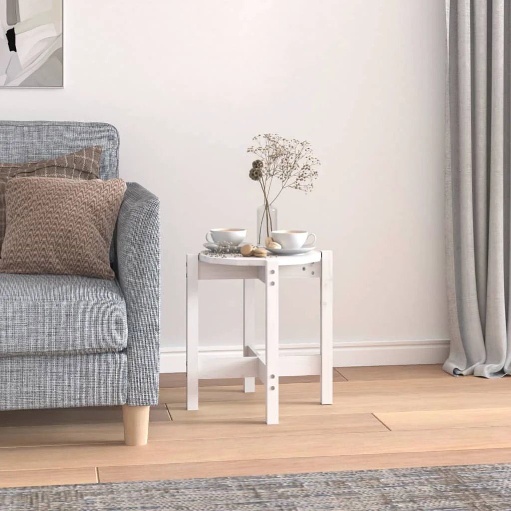 VidaXL Coffee Table Diameter 62.5 cm by 45 cm Solid Pine Wood Rustic Living Room Decor by vidaXL