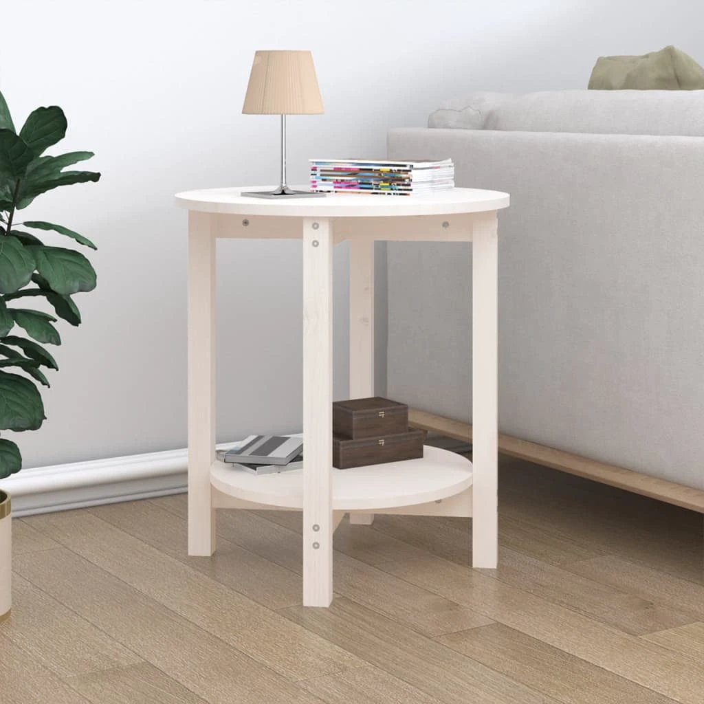 vidaXL VidaXL Coffee Table Diameter 55x60 cm Solid Pine Wood Rustic Finish For Living Room Decor - Coffee Table