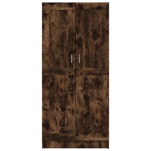 vidaXL Engineered Wood Wardrobe 82.5x51.5x180 cm Smoked Oak Finish with Ample Storage for Home Organization by vidaXL