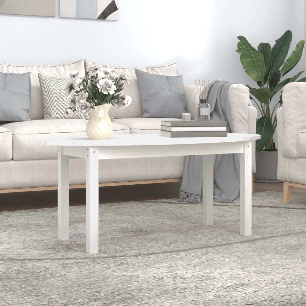 vidaXL vidaXL Coffee Table 110x55x45 cm Solid Pine Wood Rustic Finish For Living Room Decor - Coffee Table