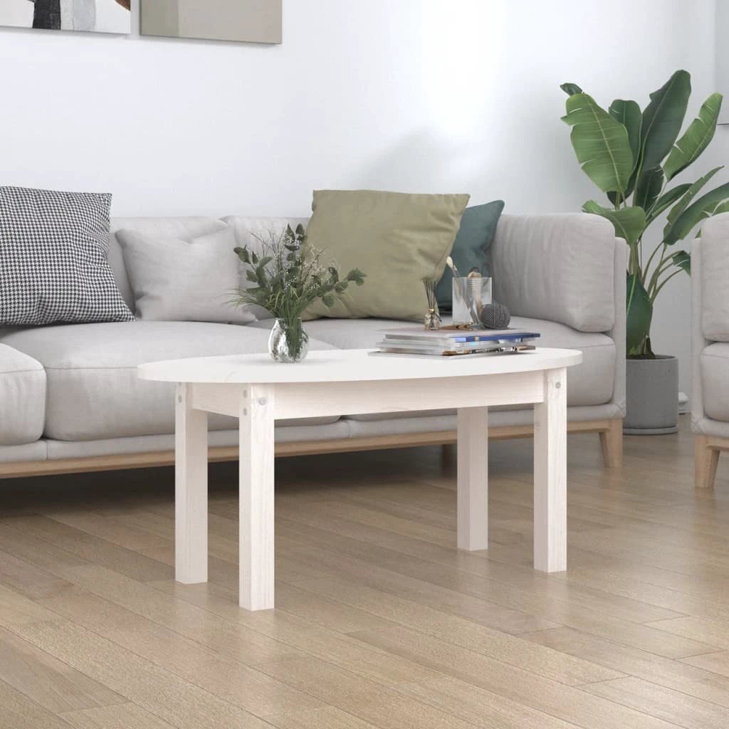 vidaXL vidaXL Coffee Table 110x55x45 cm Solid Pine Wood Rustic Finish For Living Room Decor - Coffee Table