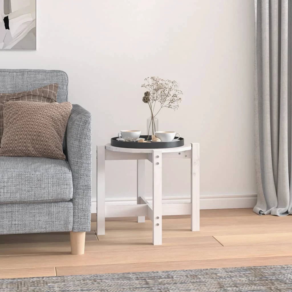 VidaXL Coffee Table Diameter 62.5 cm by 45 cm Solid Pine Wood Rustic Living Room Decor by vidaXL