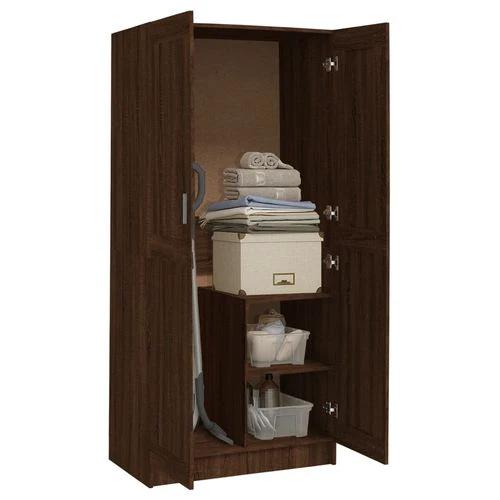 vidaXL Engineered Wood Wardrobe 82.5x51.5x180 cm Smoked Oak Finish with Ample Storage for Home Organization by vidaXL