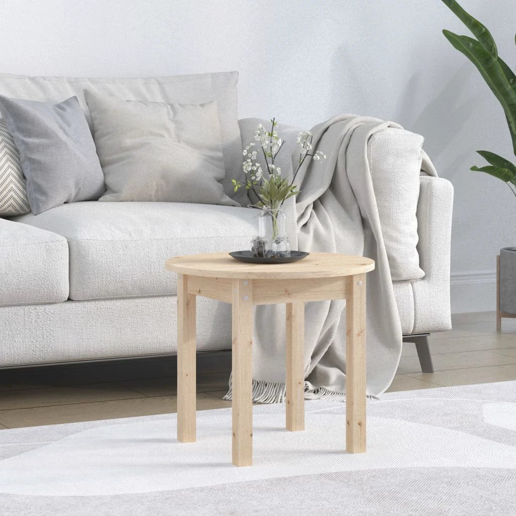 VidaXL Coffee Table 55x45 cm Solid Pine Wood Natural Finish For Living Room Decor by vidaXL