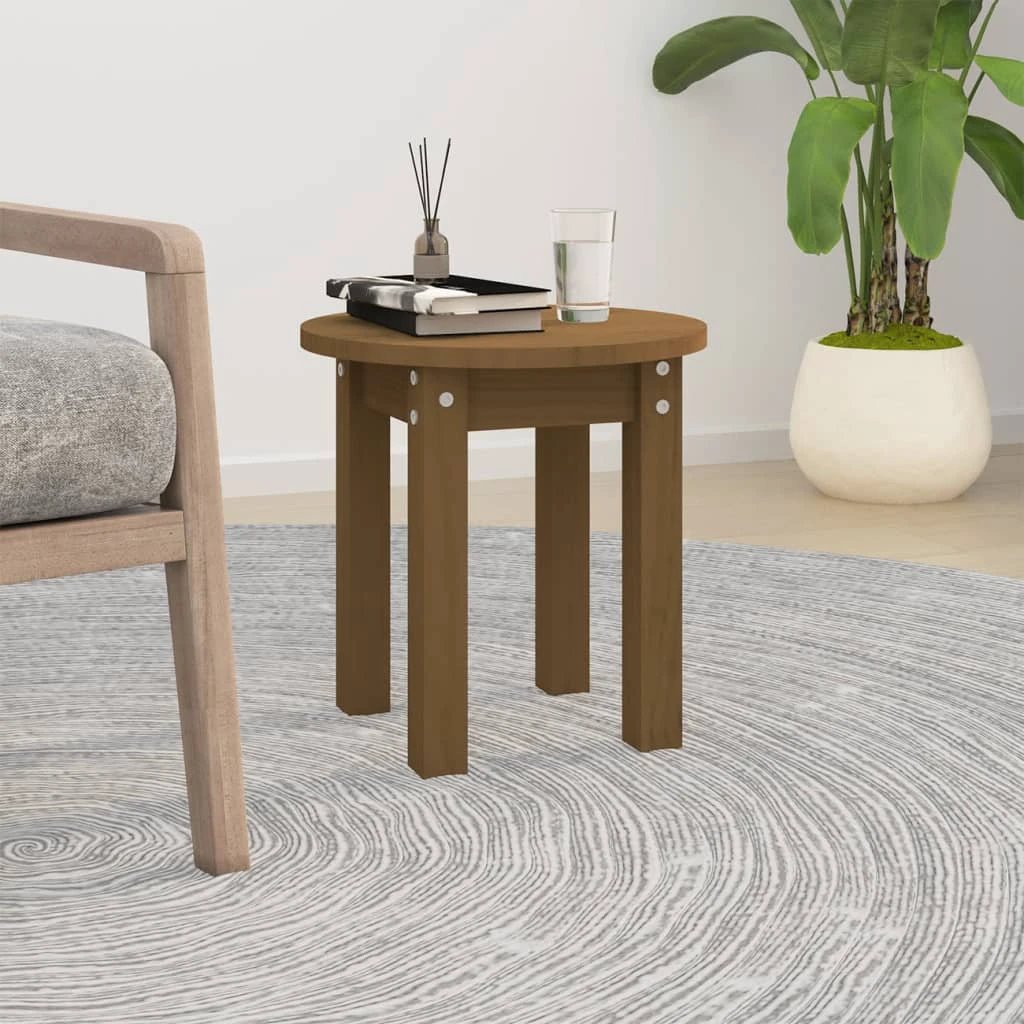 VidaXL Round Coffee Table Diameter 35 Cm Solid Pine Wood For Small Living Rooms Decor by vidaXL